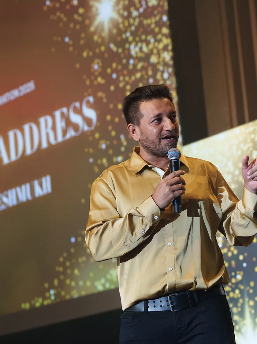 A speaker delivering the keynote address
